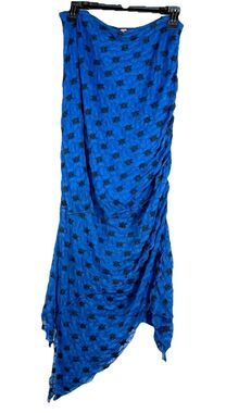 NWOT FREE PEOPLE Margot Convertible Maxi Skirt / Dress Blue XS Asymmetrical boho